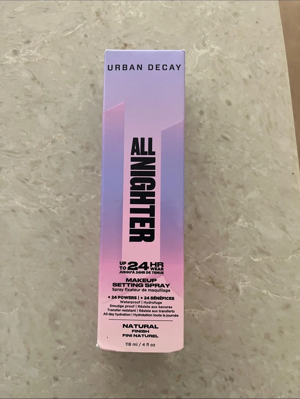 Urban Decay All Nighter Setting Spray in Pink and Lavender Gradient